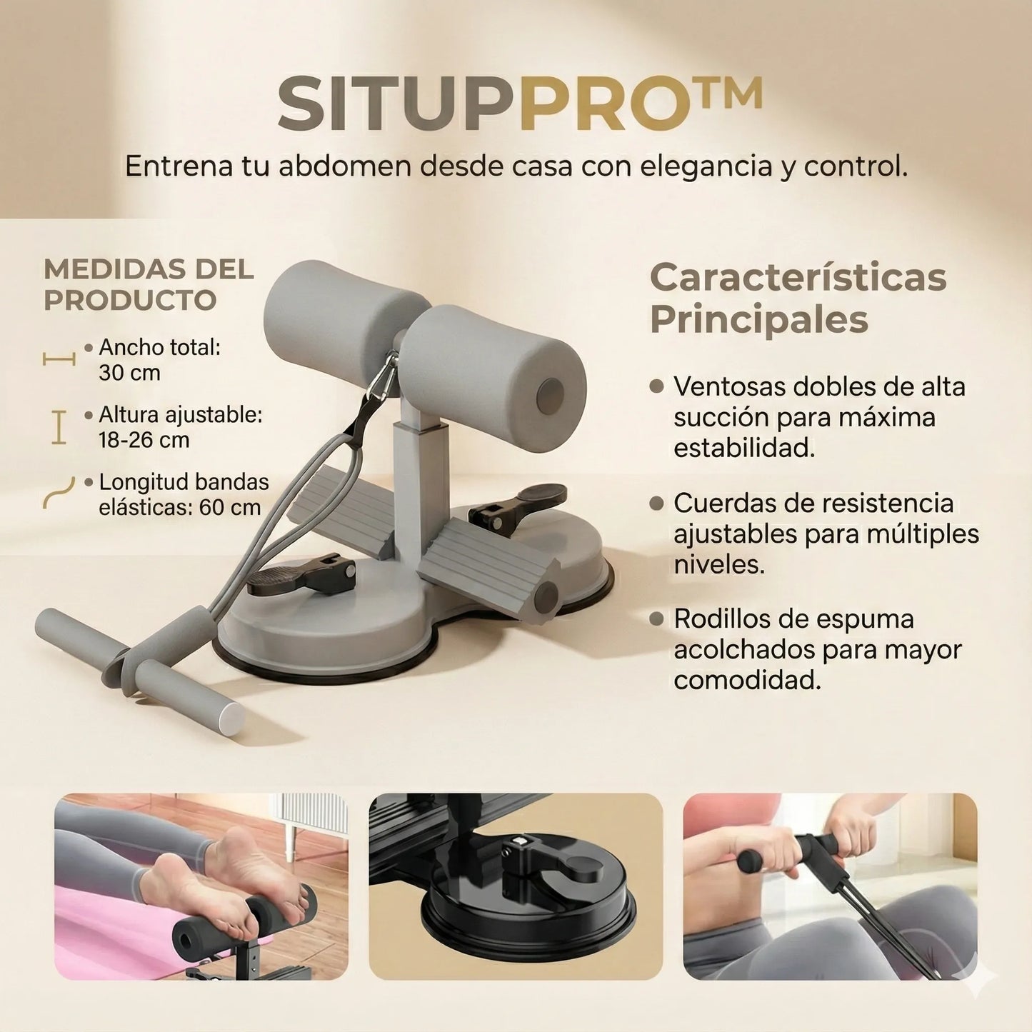 Elimina esos rollitos, define tu figura y no pierdas tiempo en el gym. SitUpPro™, resultado desde la primera semana 🏠 Hoy 40% OFF