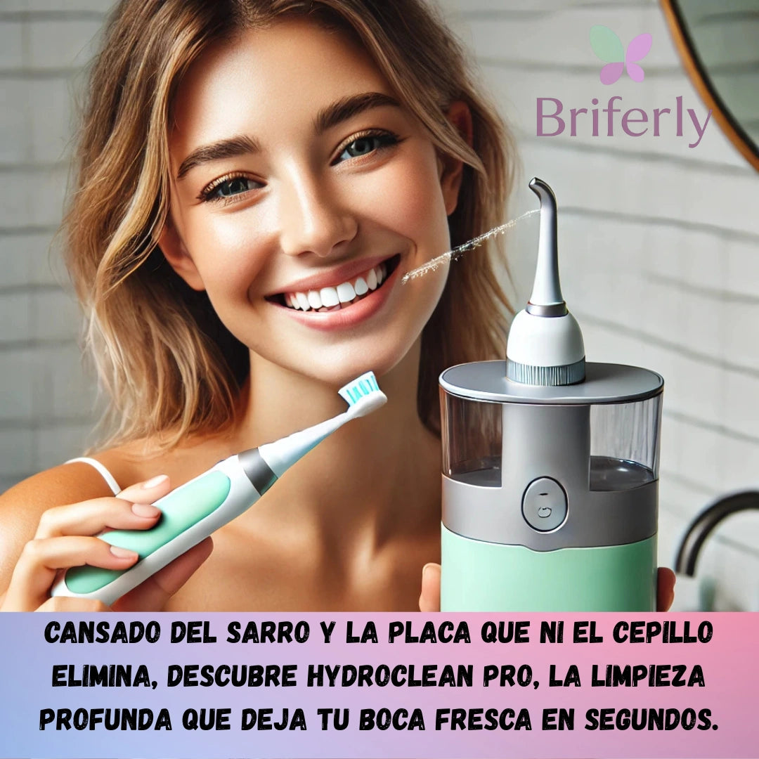 Cansado del sarro y la placa que ni el cepillo elimina, Descubre HydroClean Pro, la limpieza profunda que deja tu boca fresca en segundos.