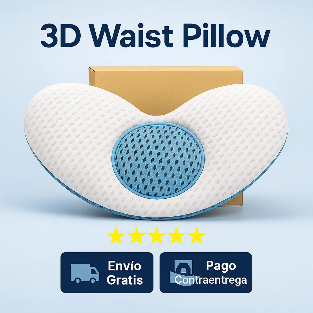 Dile adiós al dolor lumbar y despierta renovado 🔥LumbarEase™ Ultra Pro Almohada Ortopédica 3D con soporte premium para dormir mejor😴