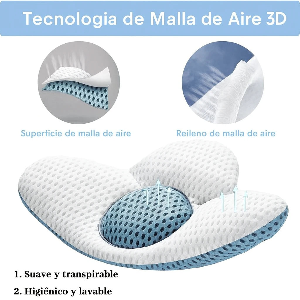 Dile adiós al dolor lumbar y despierta renovado 🔥LumbarEase™ Ultra Pro Almohada Ortopédica 3D con soporte premium para dormir mejor😴